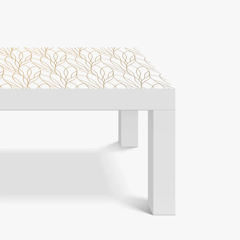 Tischaufkleber und Schreibtischaufkleber goldenes blattmuster auf weißem hintergrund