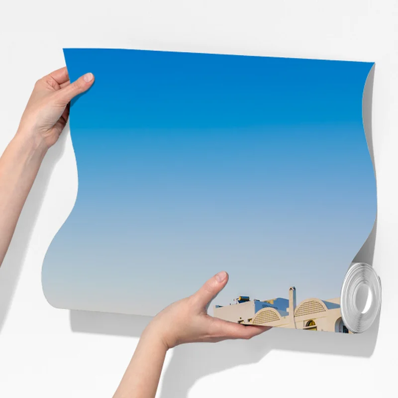 Fototapete sonnenuntergang über Santorini panoramaansicht Fototapete sonnenuntergang über Santorini panoramaansicht