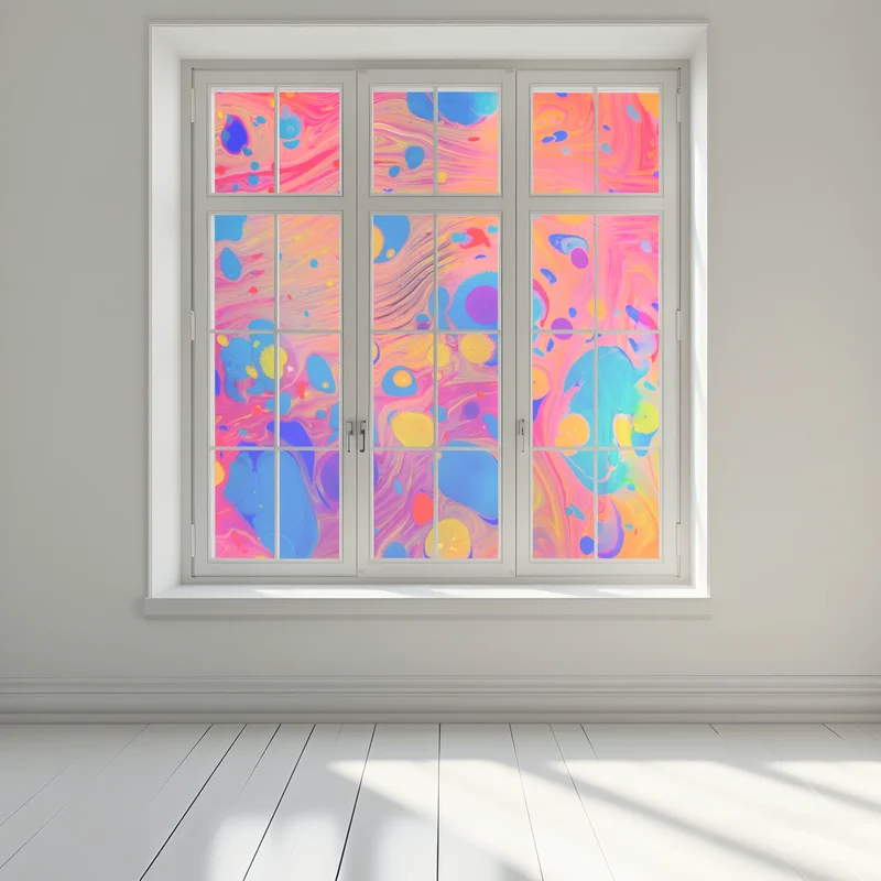 Fensteraufkleber osmanisches ebru marmormuster