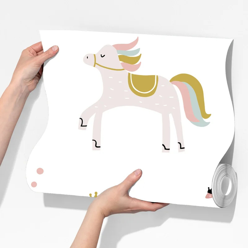 Fototapete pastell prinzessin muster für kinderzimmer Fototapete pastell prinzessin muster für kinderzimmer