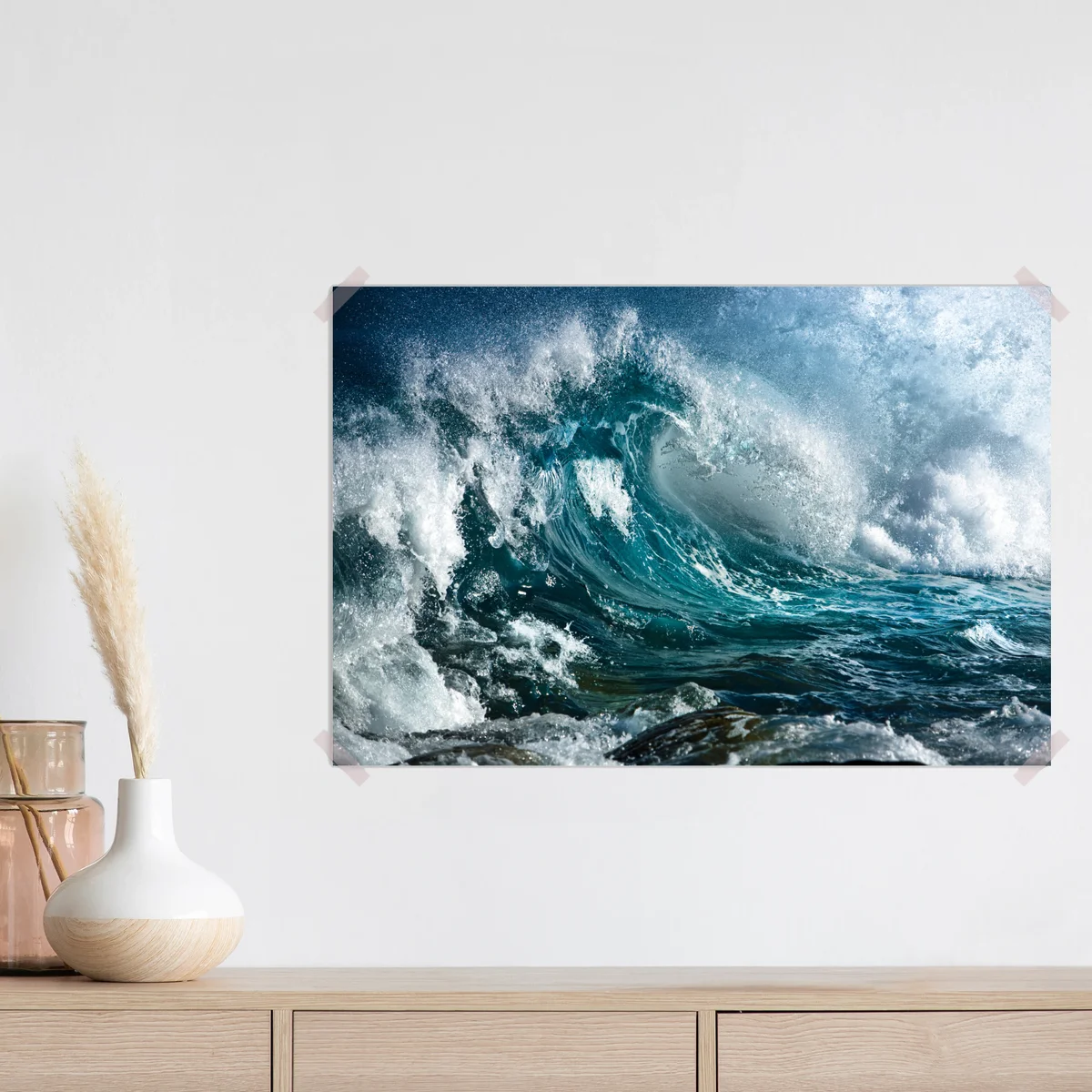 Poster türkise ozeanwelle in bewegung Poster türkise ozeanwelle in bewegung
