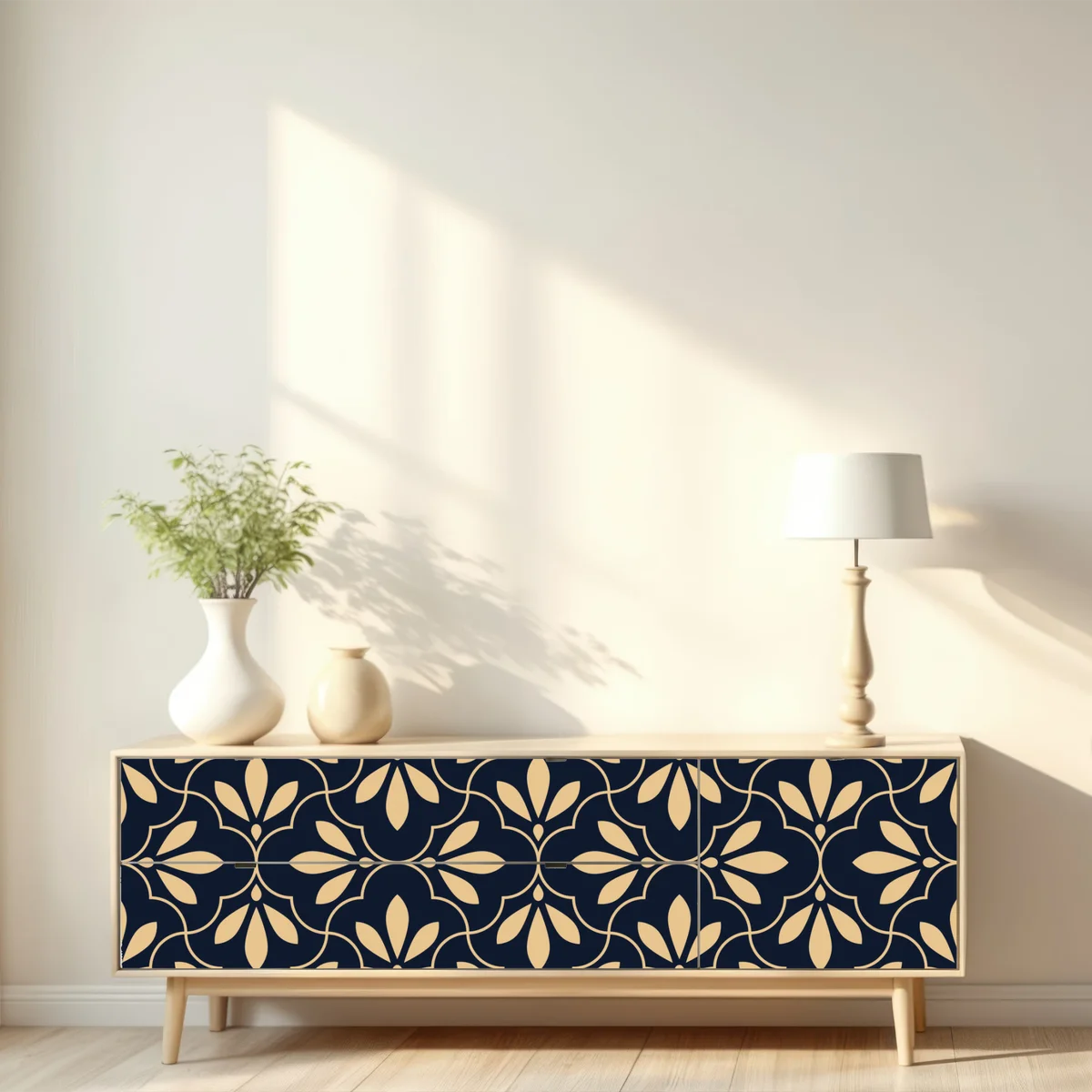 Repositionierbarer Aufkleber marineblau-beige ornament Repositionierbarer Aufkleber marineblau-beige ornament