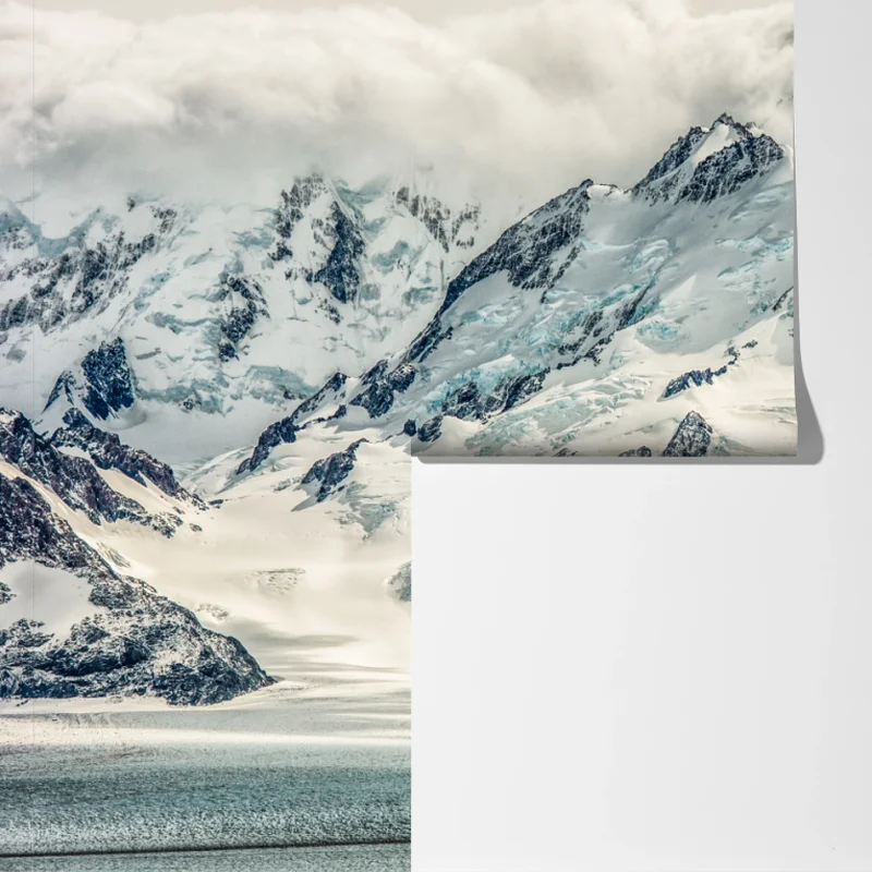 Fototapete schneebedeckter berggipfel mit gletscher Fototapete schneebedeckter berggipfel mit gletscher