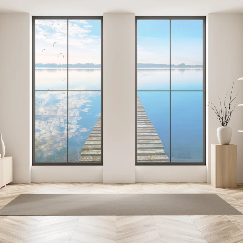 Fensteraufkleber ruhiger steg am See Selment Wielki, Masuren