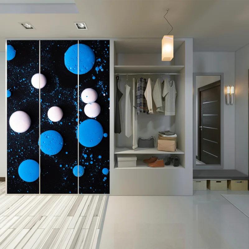 Schrankaufkleber blaues marmor flüssigmuster