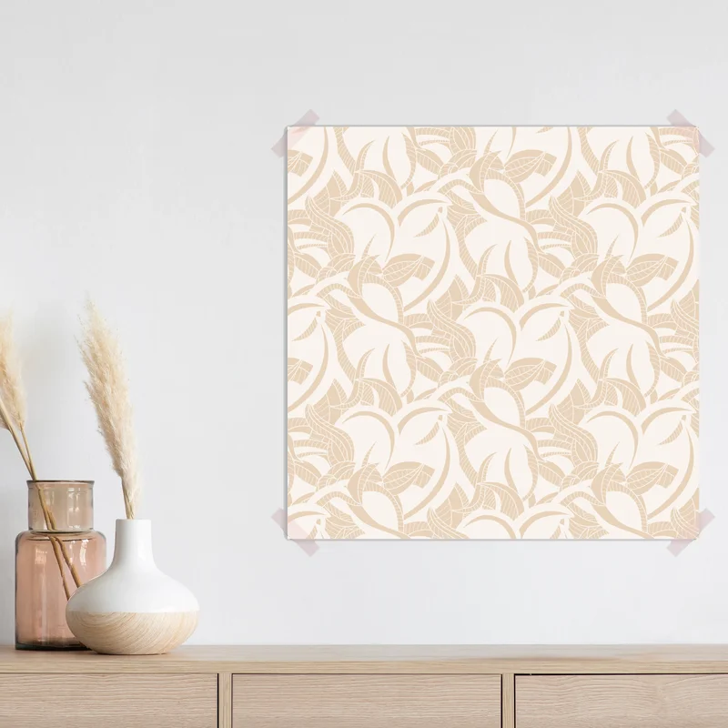 Poster beiges blattmuster im botanischen stil Poster beiges blattmuster im botanischen stil