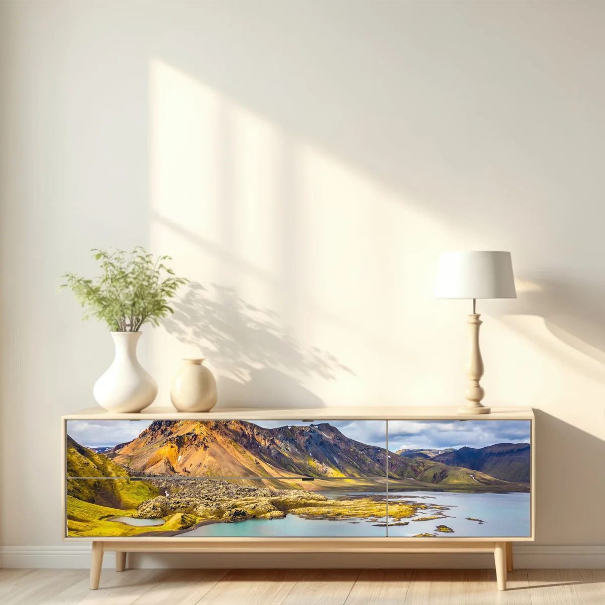 Repositionierbarer Aufkleber sommersee auf Island Repositionierbarer Aufkleber sommersee auf Island