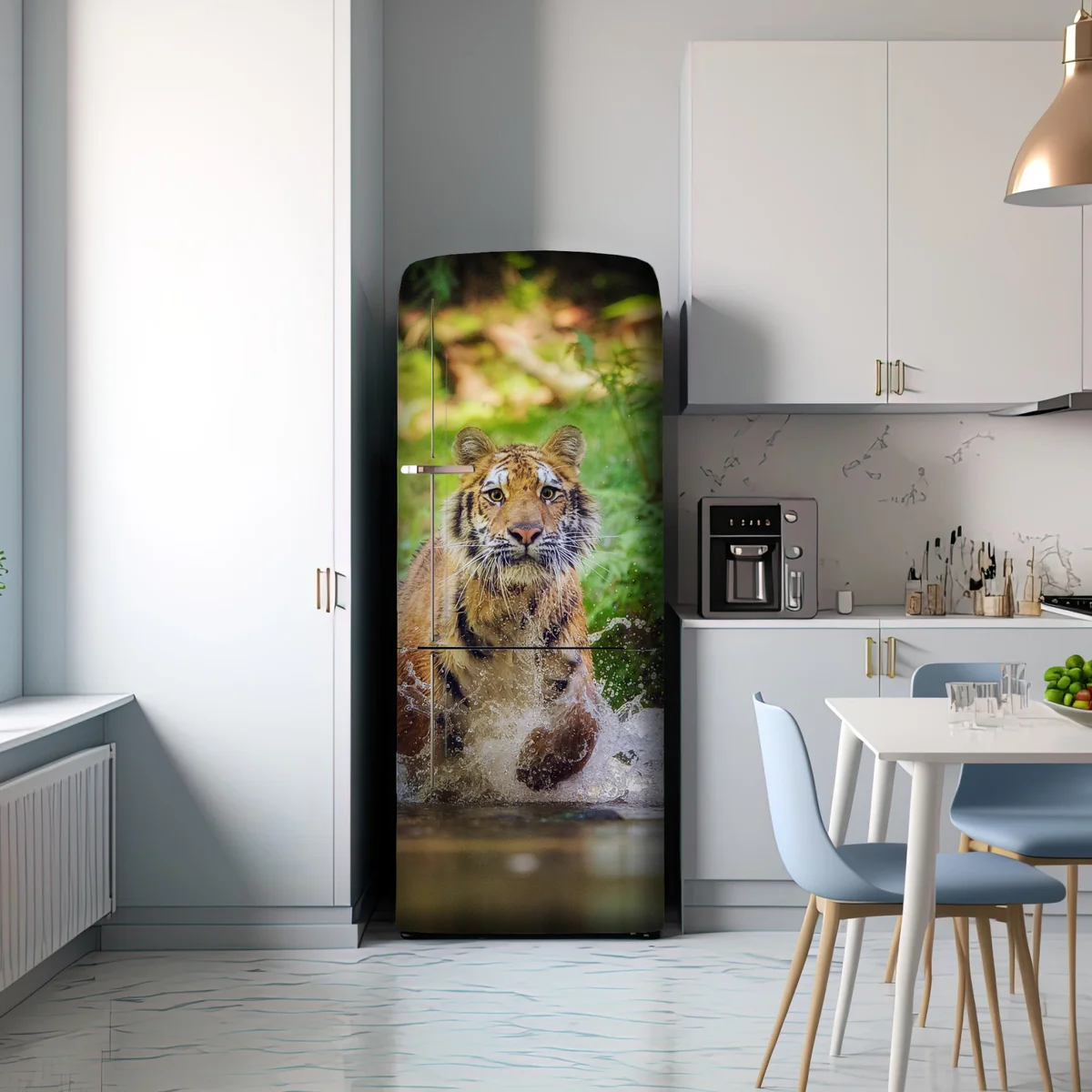 Kühlschrankaufkleber majestätischer tiger im waldbach Kühlschrankaufkleber majestätischer tiger im waldbach