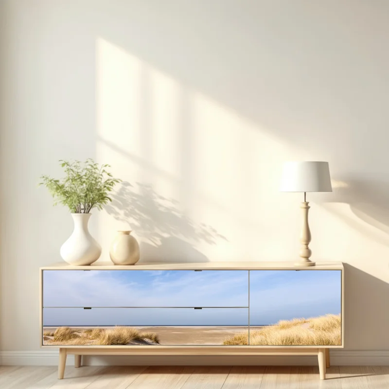 Repositionierbarer Aufkleber ruhige dünen an der deutschen küste