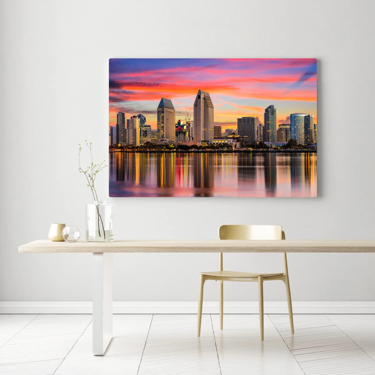 Leinwandbild San Diego skyline bei sonnenuntergang Leinwandbild San Diego skyline bei sonnenuntergang