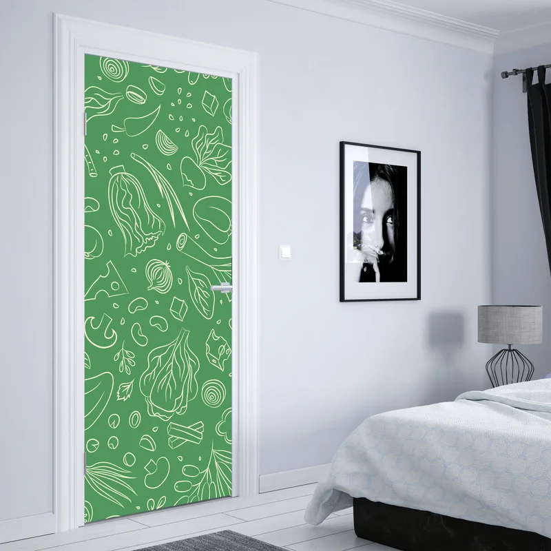 Türaufkleber grünes gemüsemuster Türaufkleber grünes gemüsemuster