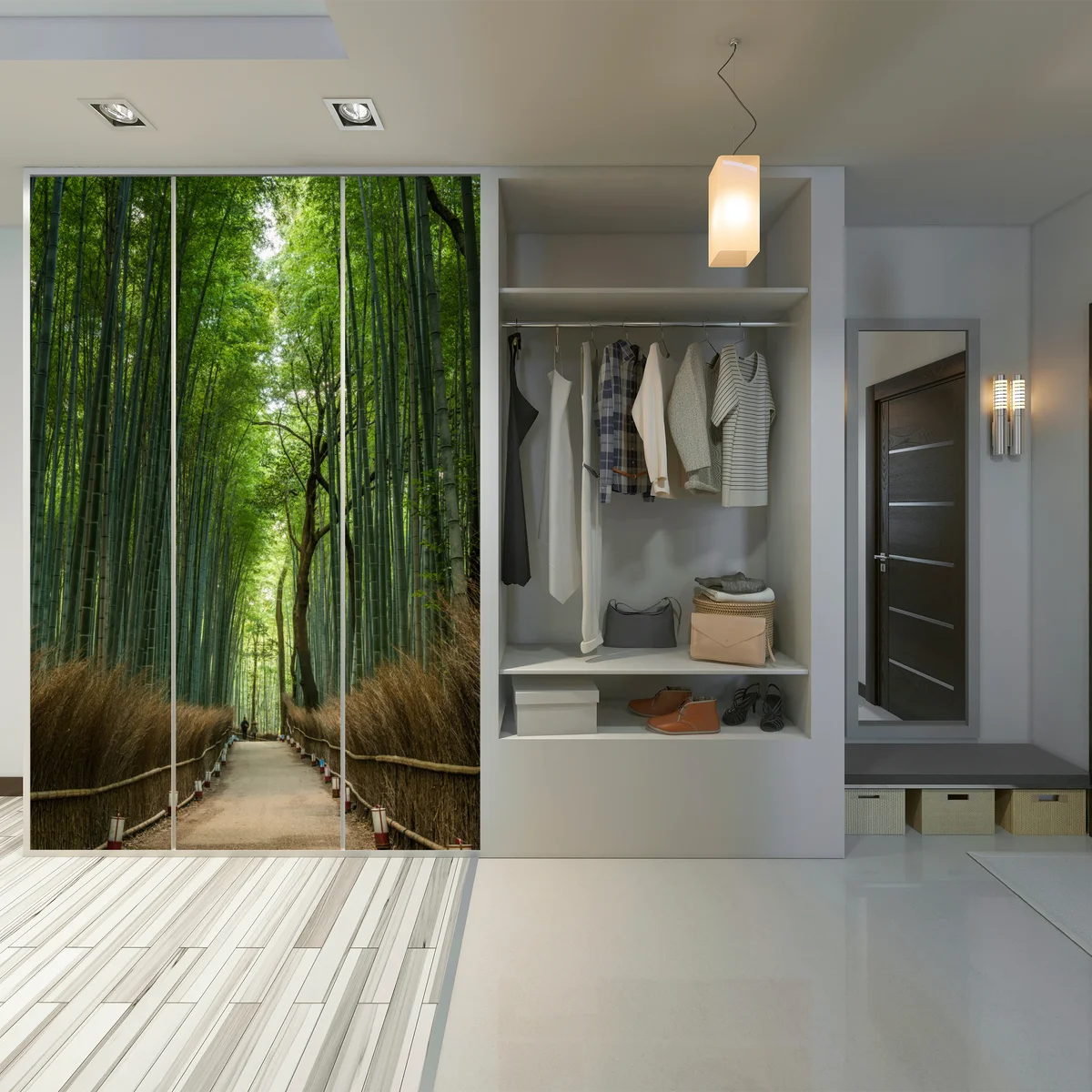 Schrankaufkleber ruhiger bambushainpfad Schrankaufkleber ruhiger bambushainpfad