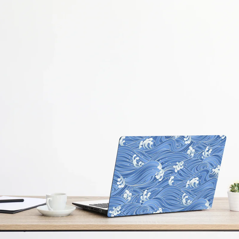 Naklejka na laptopa stylizowany Japoński wzór fal