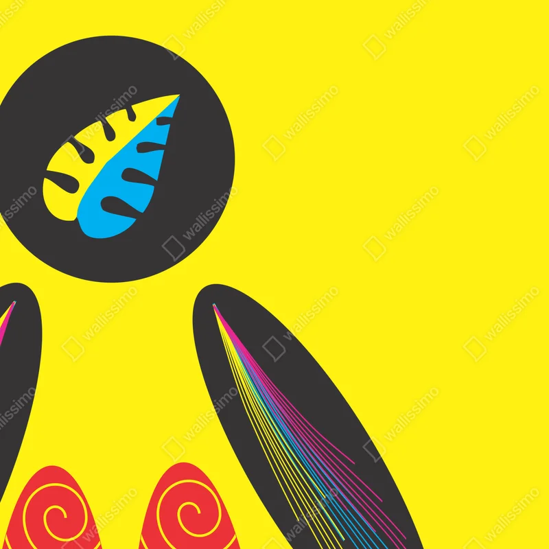 Poster bunte abstrakte formen auf gelbem hintergrund • Poster bei Wallnifity® Poster bunte abstrakte formen auf gelbem hintergrund • Poster bei Wallnifity®