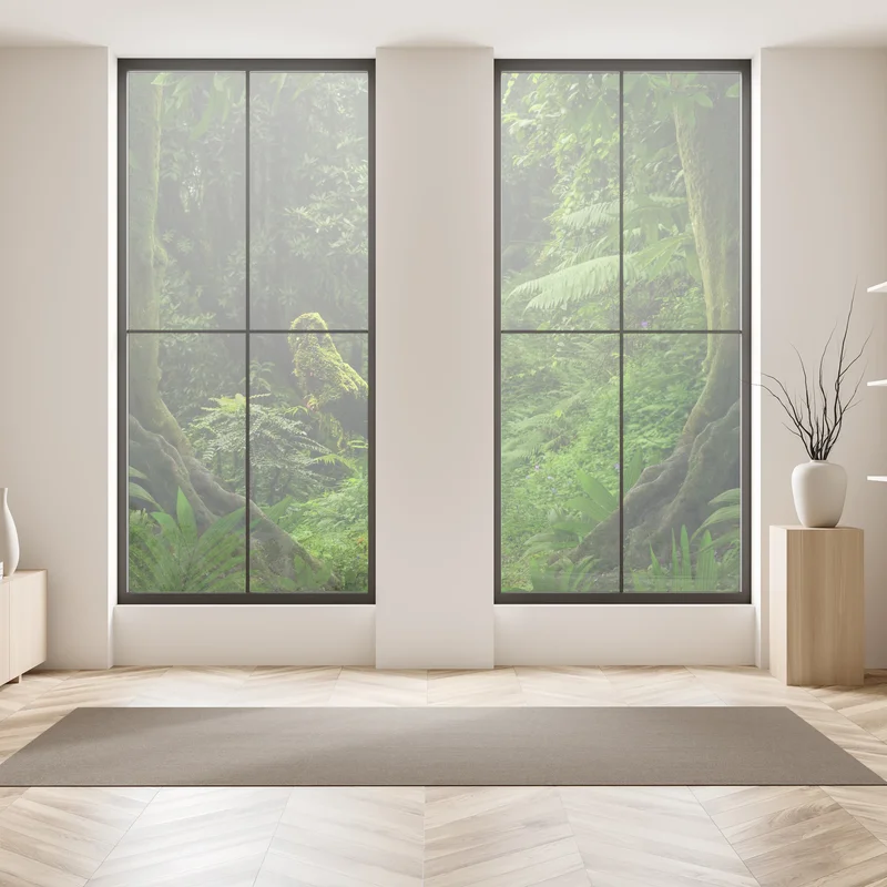 Fensteraufkleber verzauberter moosiger waldpfad