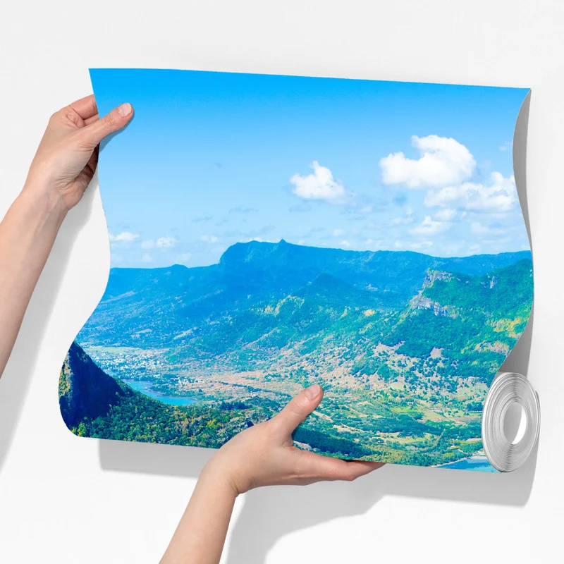 Fototapete türkisfarbene lagune aus der luft, Mauritius Fototapete türkisfarbene lagune aus der luft, Mauritius