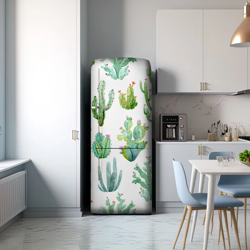 Kühlschrankaufkleber aquarell kaktusgarten muster