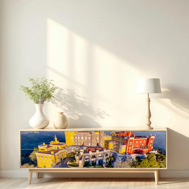 Repositionierbarer Aufkleber bunter palast Pena in Sintra