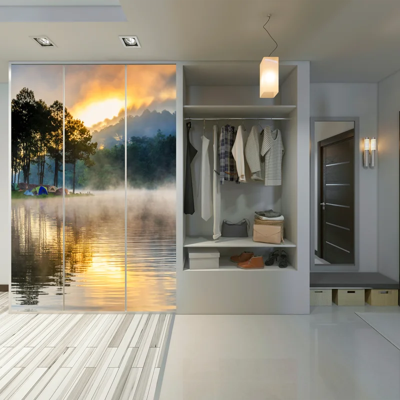 Schrankaufkleber morgendlicher nebel am Pang Oung see, Mae Hong Son Schrankaufkleber morgendlicher nebel am Pang Oung see, Mae Hong Son