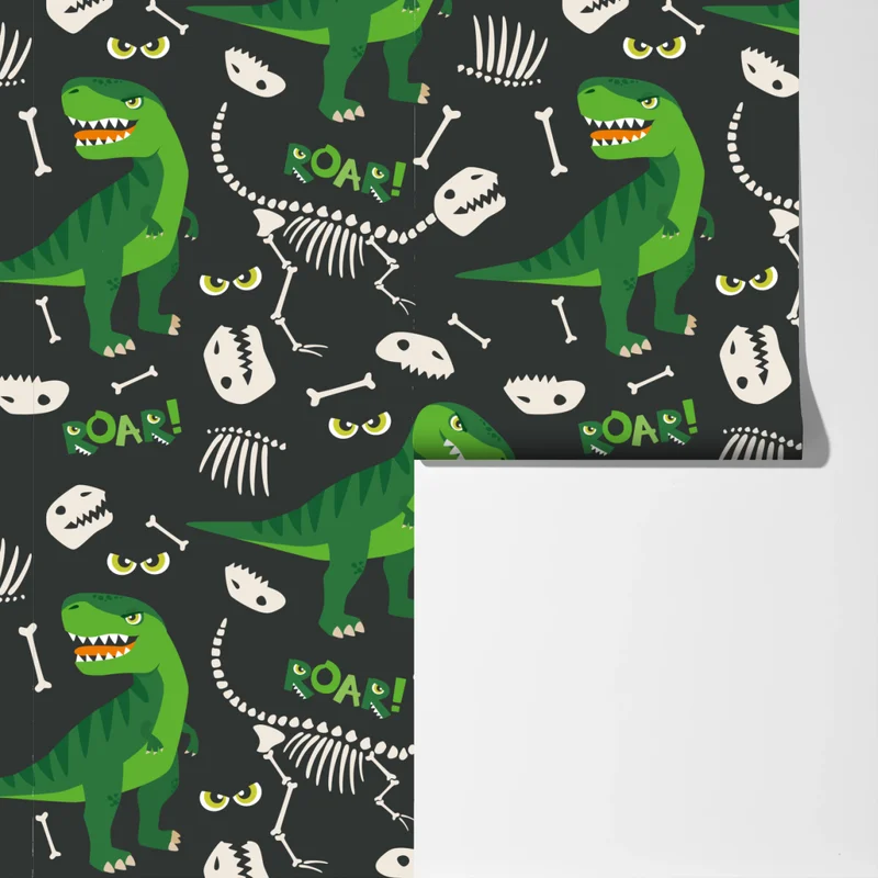 Fototapeta wesoły zielony t-rex wzór Fototapeta wesoły zielony t-rex wzór