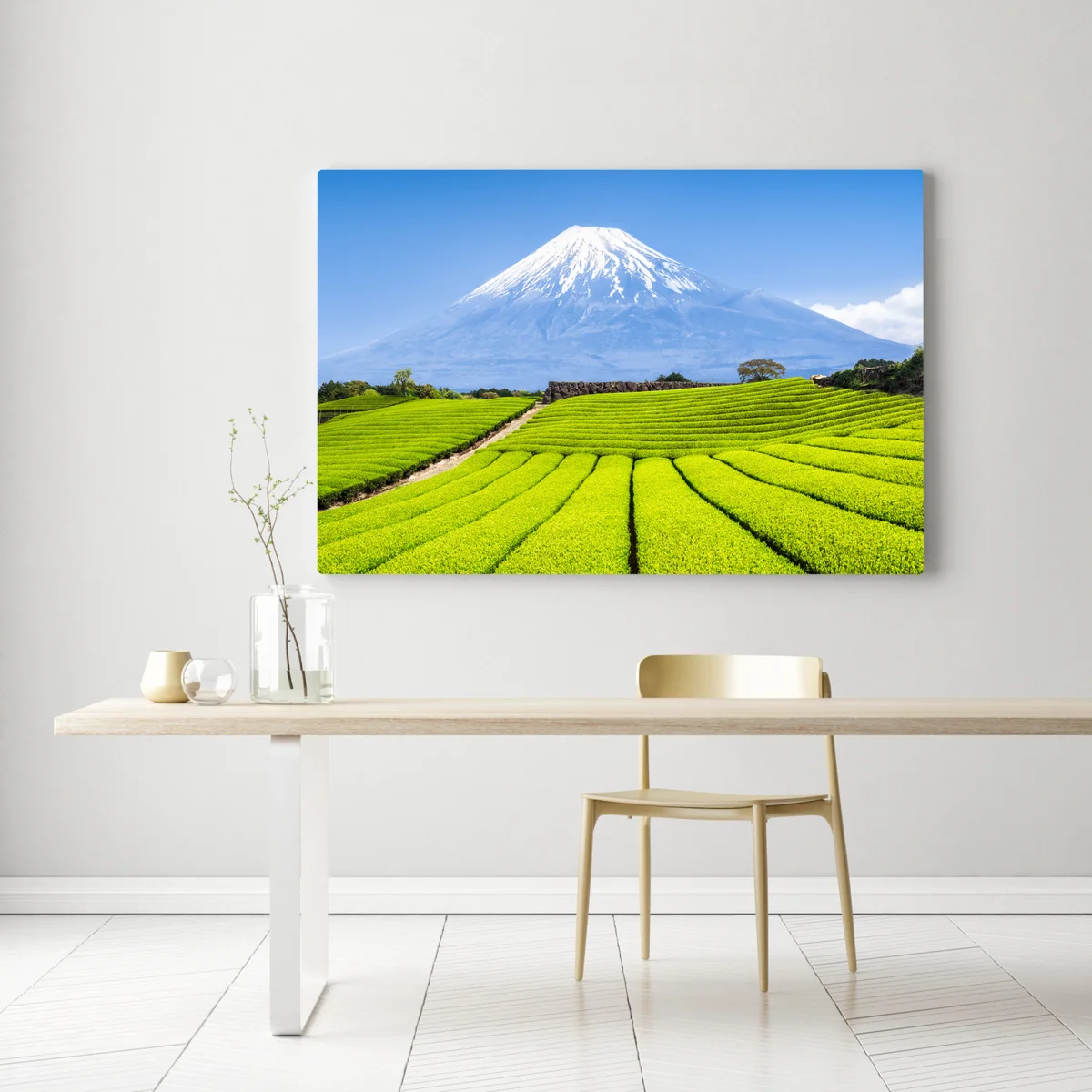 Leinwandbild üppige teefelder am fuß von Mount Fuji Leinwandbild üppige teefelder am fuß von Mount Fuji