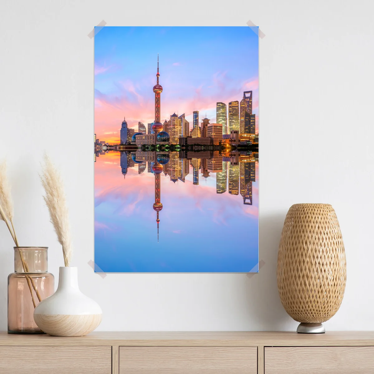 Poster Shanghai skyline bei sonnenaufgang Poster Shanghai skyline bei sonnenaufgang