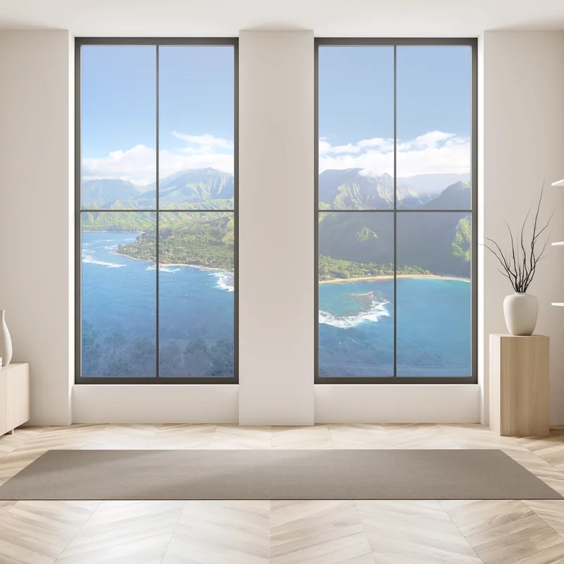 Fensteraufkleber panorama der tropischen küste aus der luft