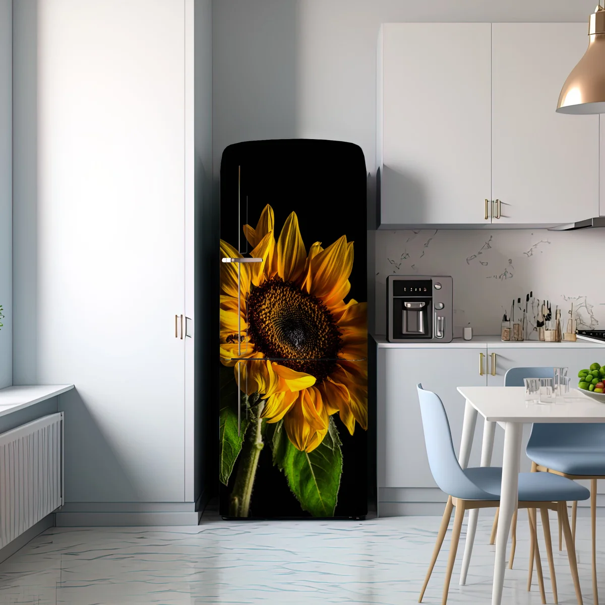 Kühlschrankaufkleber goldene sonnenblume in nahaufnahme Kühlschrankaufkleber goldene sonnenblume in nahaufnahme