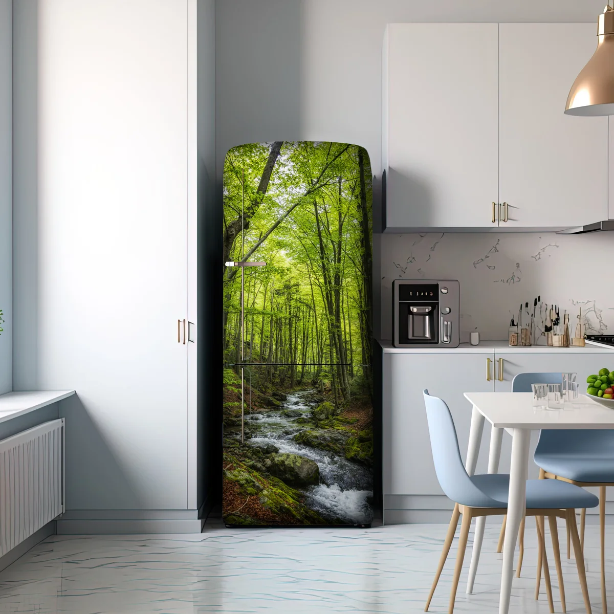 Kühlschrankaufkleber ruhiger grüner waldbach Kühlschrankaufkleber ruhiger grüner waldbach