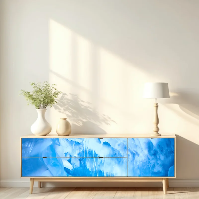 Repositionierbarer Aufkleber ätherische blaue eishöhle