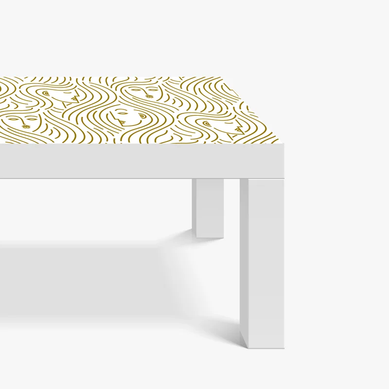 Tischaufkleber und Schreibtischaufkleber goldene fließende gesichter nahtloses muster