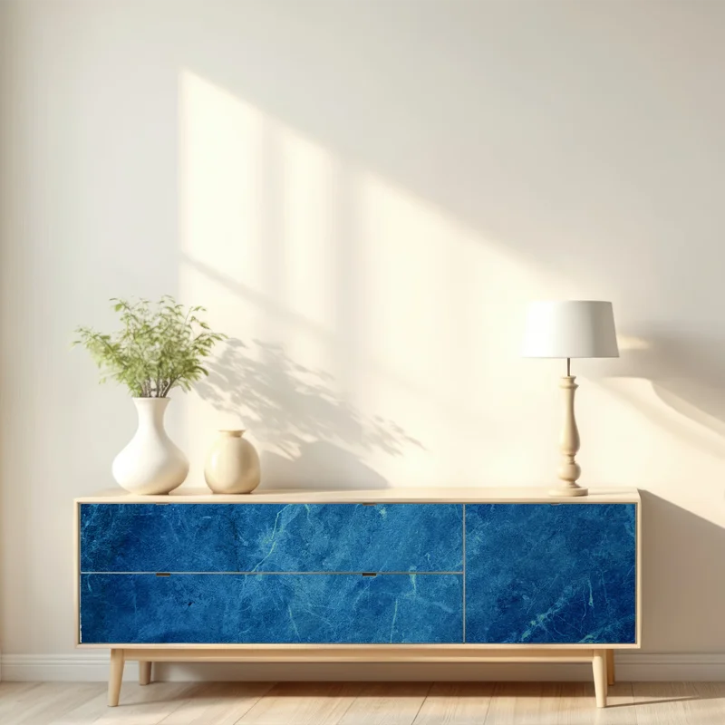 Repositionierbarer Aufkleber tiefblaue marmortextur