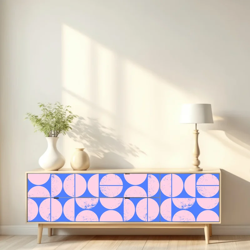 Repositionierbarer Aufkleber pastell geometrisches kreismuster