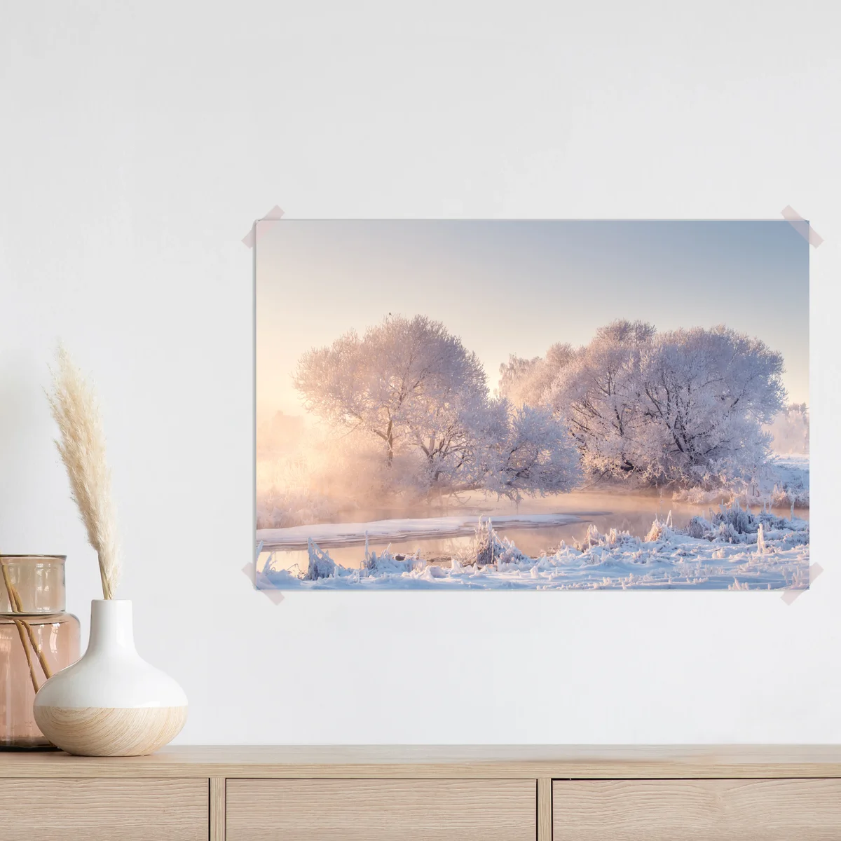 Poster raureifbedeckte bäume bei sonnenaufgang Poster raureifbedeckte bäume bei sonnenaufgang