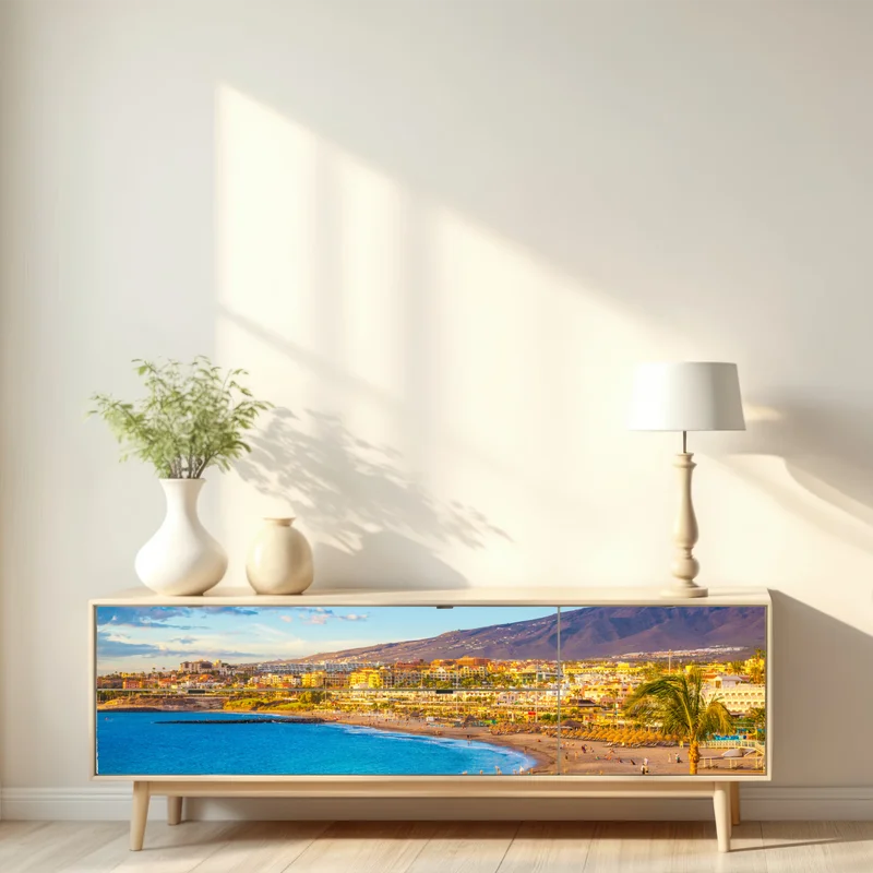 Repositionierbarer Aufkleber sonniger strand Torviscas, Teneriffa