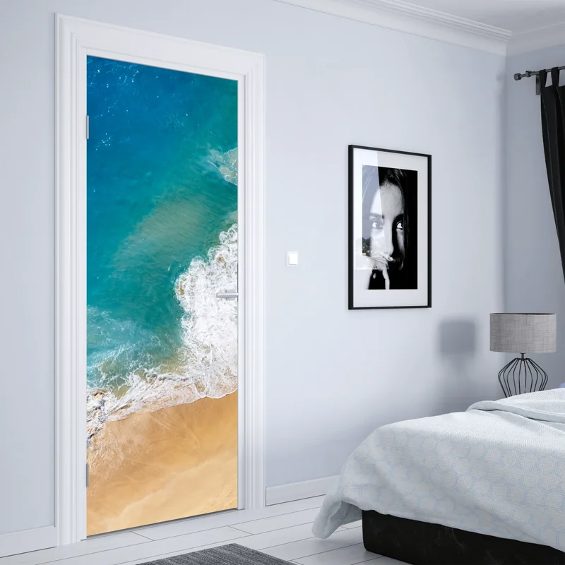 Türaufkleber luftaufnahme türkisfarbener strand Türaufkleber luftaufnahme türkisfarbener strand