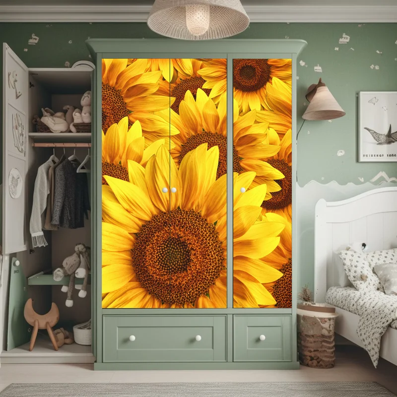 Schrankaufkleber goldene sonnenblumen