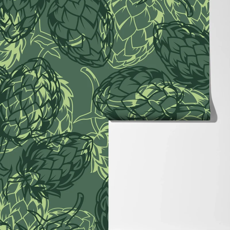 Fototapete grünes hopfenmuster Fototapete grünes hopfenmuster