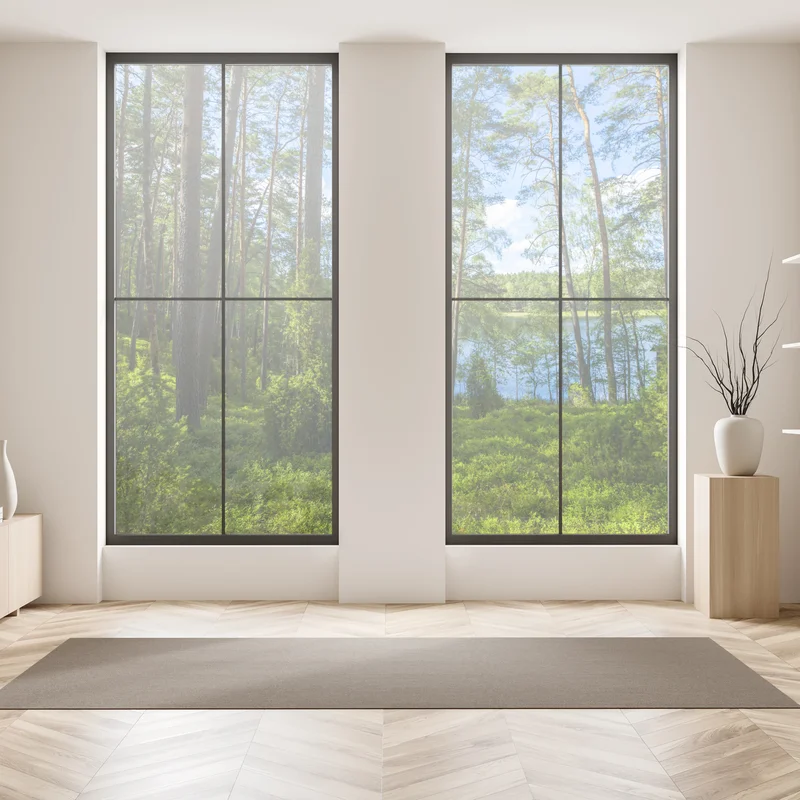 Fensteraufkleber ruhiger kiefernwald am see