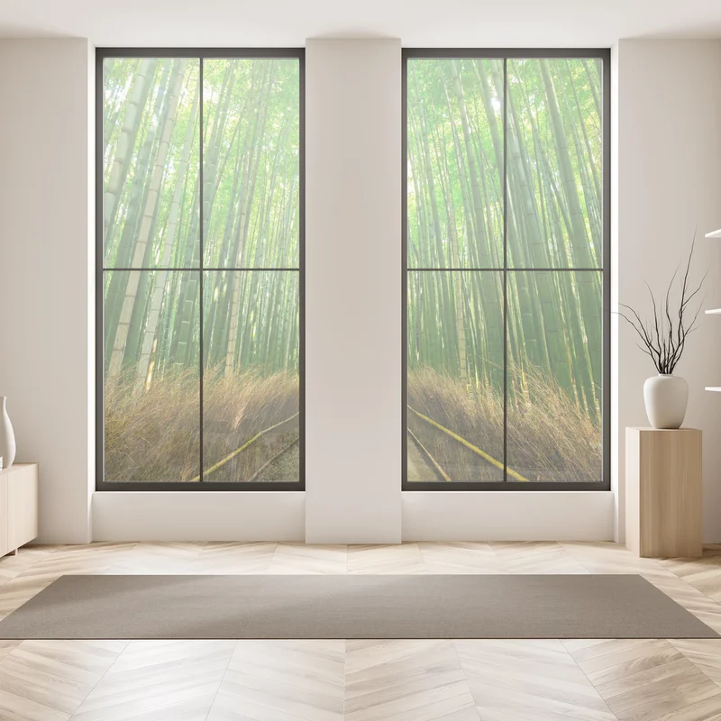 Fensteraufkleber ruhiger bambusweg in Kyoto