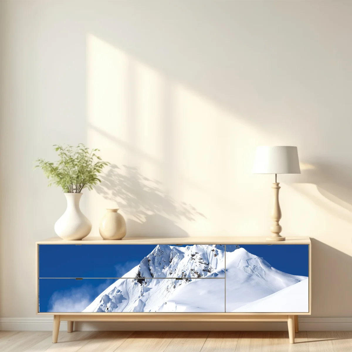 Repositionierbarer Aufkleber verschneite alpenspitze unter tiefblauem himmel Repositionierbarer Aufkleber verschneite alpenspitze unter tiefblauem himmel