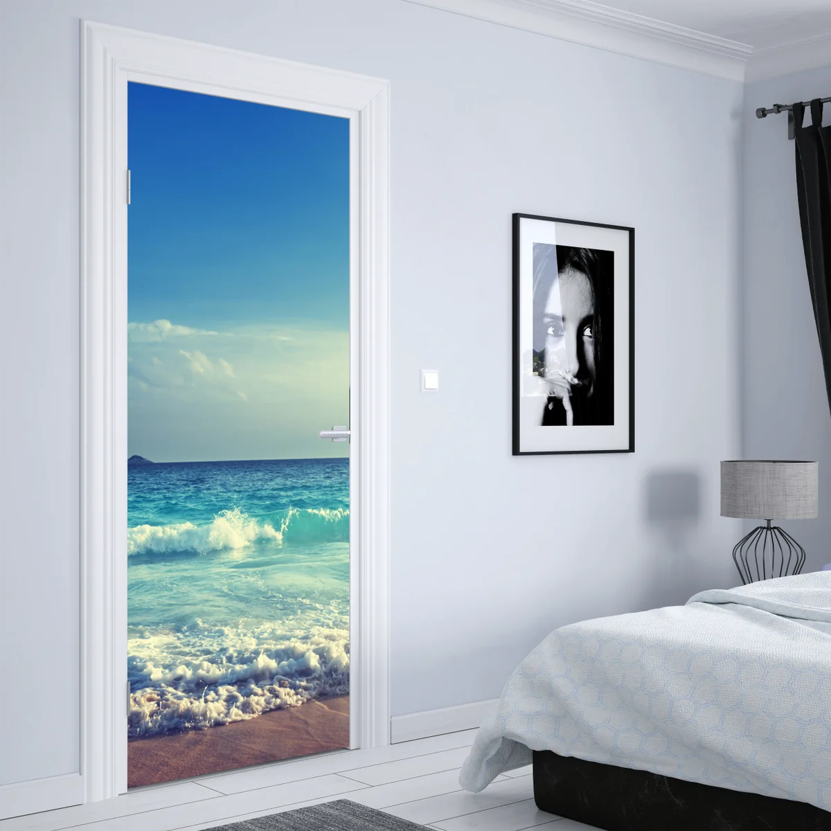 Türaufkleber strand auf den Seychellen bei sonnenuntergang Türaufkleber strand auf den Seychellen bei sonnenuntergang