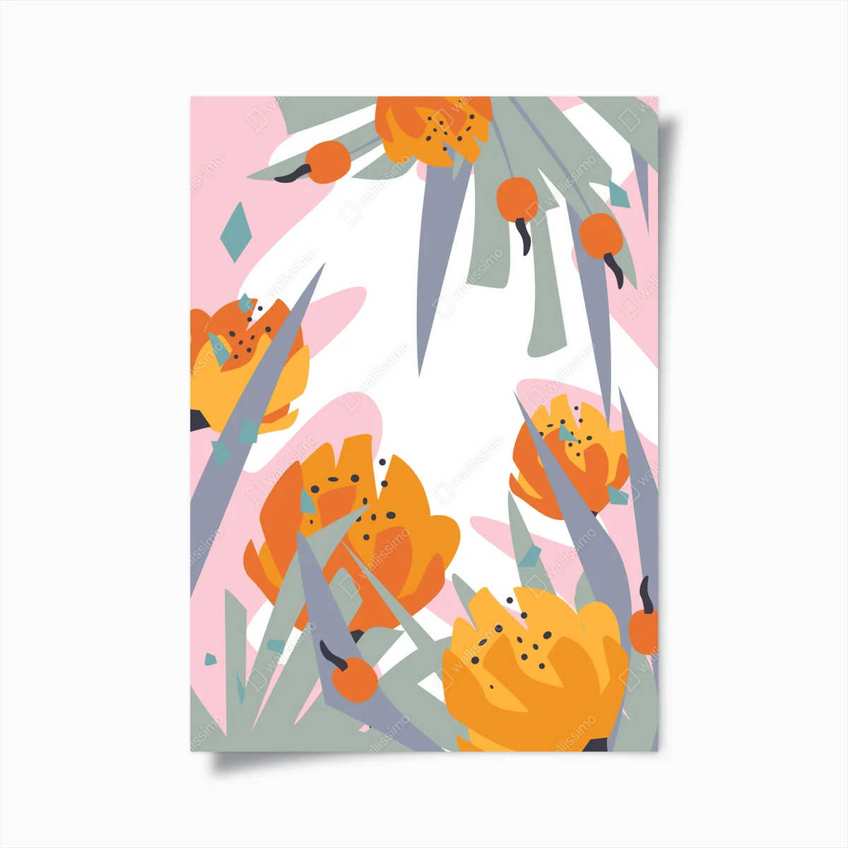 Poster moderner abstrakter floraler entwurf in orange • Poster bei Wallnifity® Poster moderner abstrakter floraler entwurf in orange • Poster bei Wallnifity®