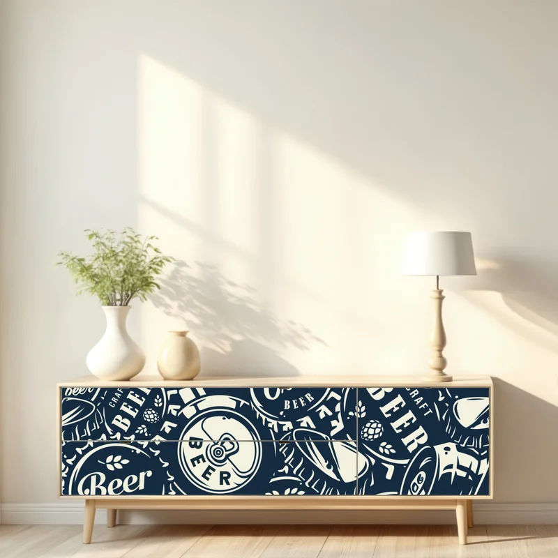 Repositionierbarer Aufkleber muster mit craft-bier kronkorken