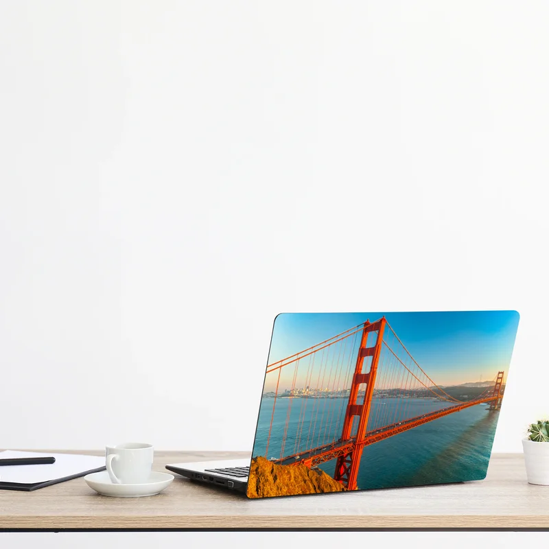 Laptop-Aufkleber Golden Gate bei sonnenuntergang