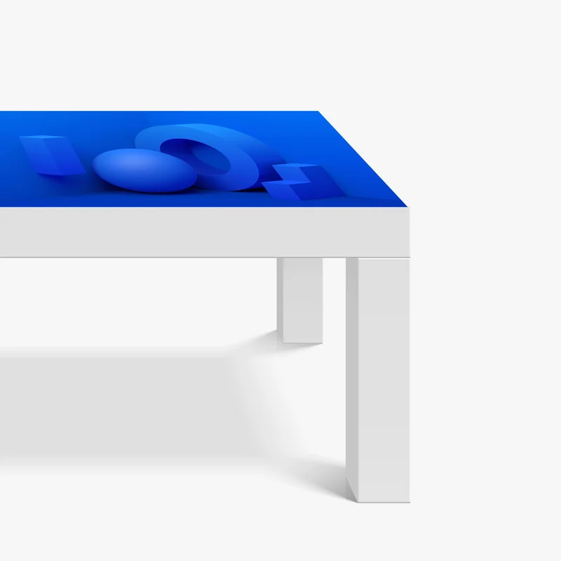 Tischaufkleber und Schreibtischaufkleber blaue geometrische 3d-komposition