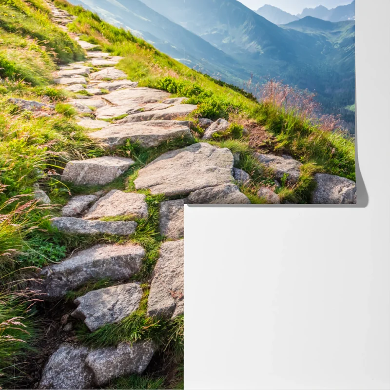 Fototapete sonnenaufgang über dem Tatra-wanderweg Fototapete sonnenaufgang über dem Tatra-wanderweg