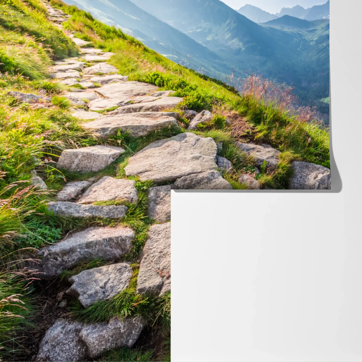 Fototapete sonnenaufgang über dem Tatra-wanderweg Fototapete sonnenaufgang über dem Tatra-wanderweg