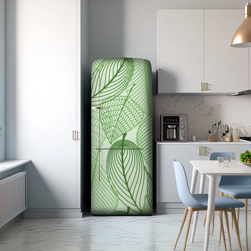 Kühlschrankaufkleber grünes botanisches blättermuster