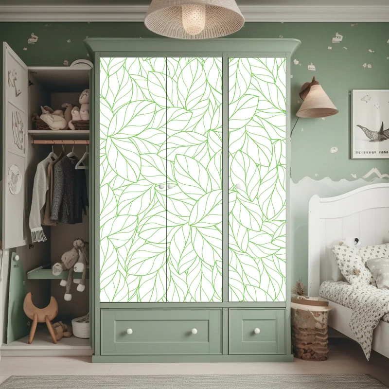 Schrankaufkleber grünes blattmuster